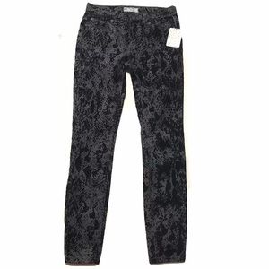 Free People Flocked Velvet Jeans Snake Print 25